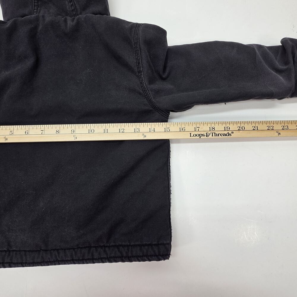 Dickies Youth Large Sherpa Lined Hooded Jacket Black Canvas Workwear Full Zip... - Picture 13 of 15